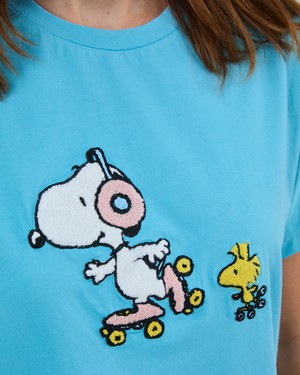 Peanuts Roller Oversize Tee Blue from Brava Fabrics