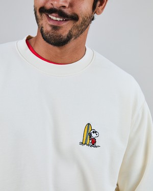 Peanuts Surf Sweatshirt Ecru from Brava Fabrics