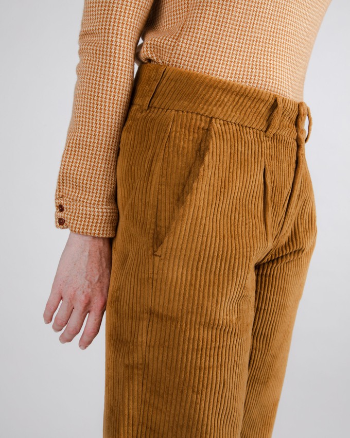 Corduroy Pleated Pants Camel from Brava Fabrics
