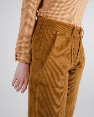 Corduroy Pleated Pants Camel from Brava Fabrics