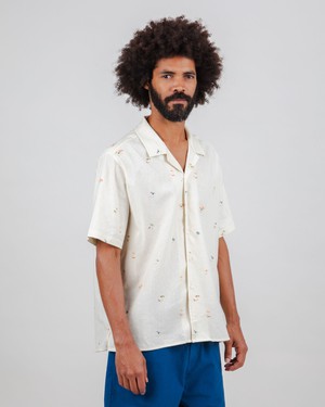 Beach please Aloha shirt Ecru from Brava Fabrics