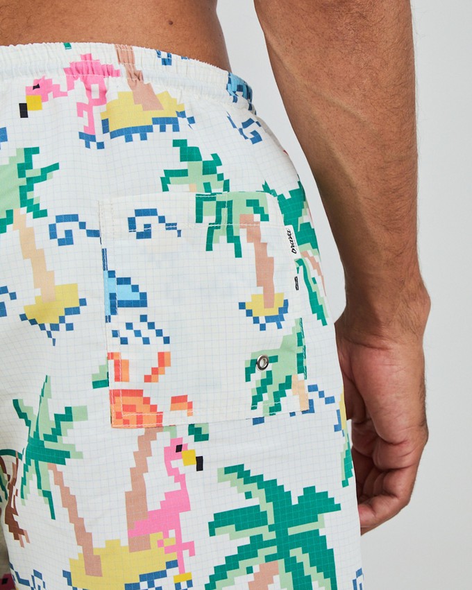 Tropical Pixel Swimwear Ecru from Brava Fabrics
