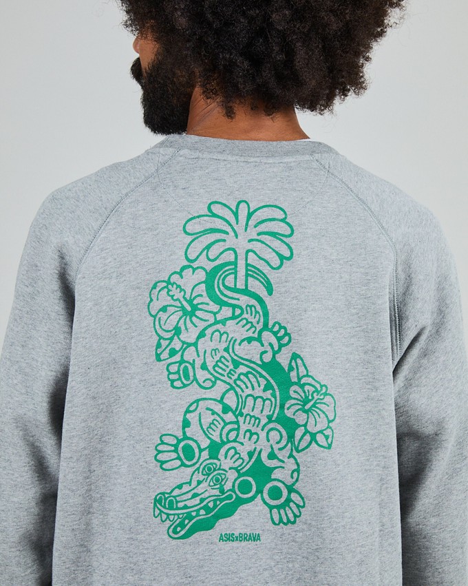 Asis Percales Crocodylus Sweatshirt Grey Melange from Brava Fabrics