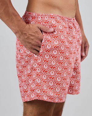 Asis Percales Daisy Swimwear Red from Brava Fabrics