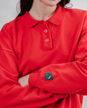 Brava Gum Polo Sweatshirt Red from Brava Fabrics