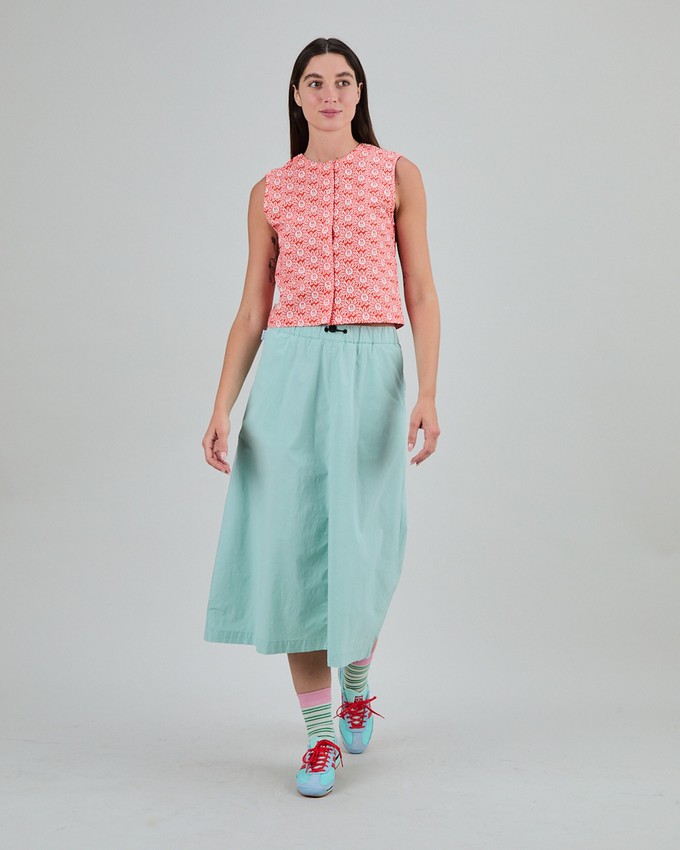 Asis Percales Daisy Button Up Blouse Red from Brava Fabrics