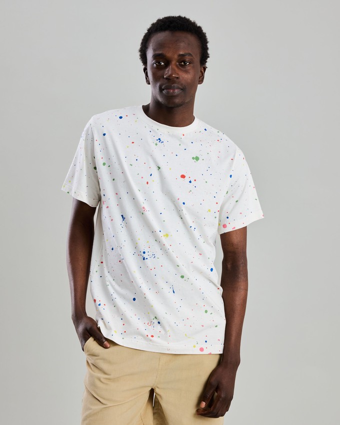 Splash Paint Tshirt Ecru from Brava Fabrics
