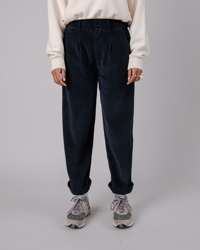 Corduroy Pleated Pants Navy from Brava Fabrics