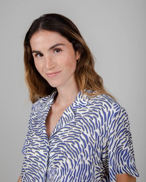Asis Percales Tiger Aloha Blouse White from Brava Fabrics