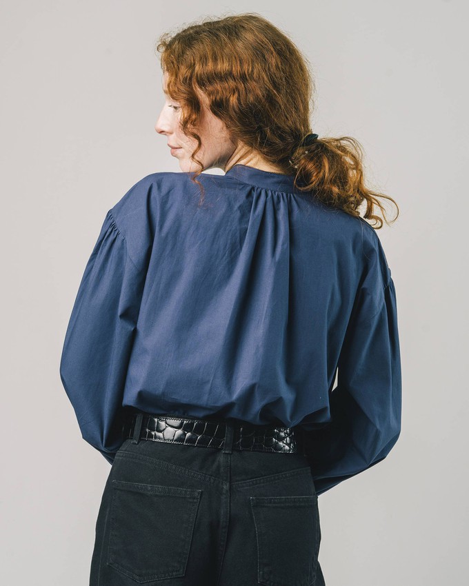 Ribbon Blouse Navy from Brava Fabrics