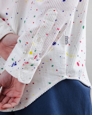 Splash Paint Corduroy Long Overshirt from Brava Fabrics