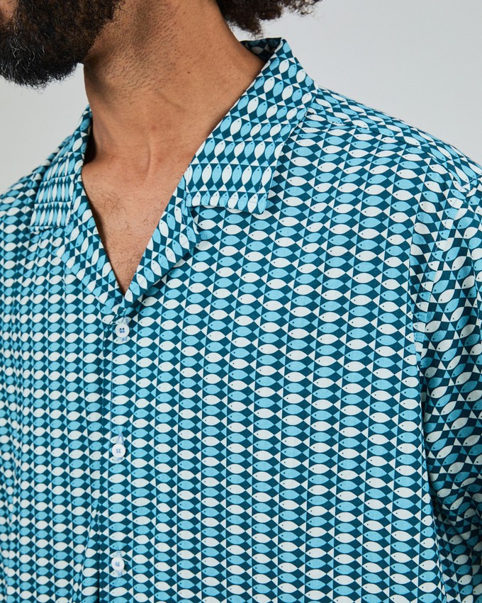 Sardinas Aloha Shirt Blue from Brava Fabrics