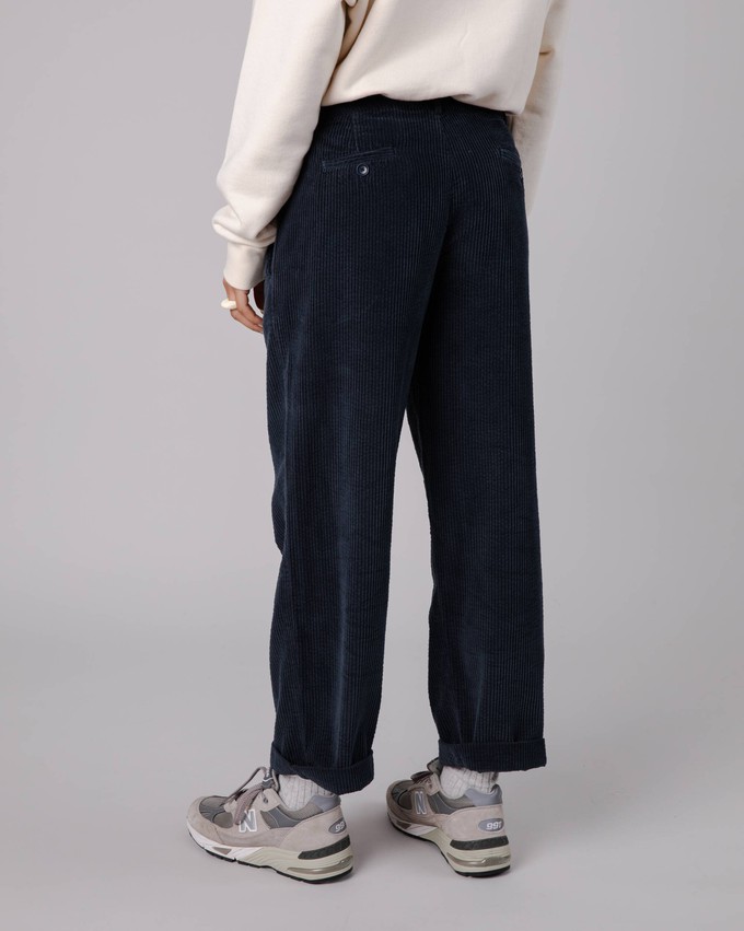 Corduroy Pleated Pants Navy from Brava Fabrics