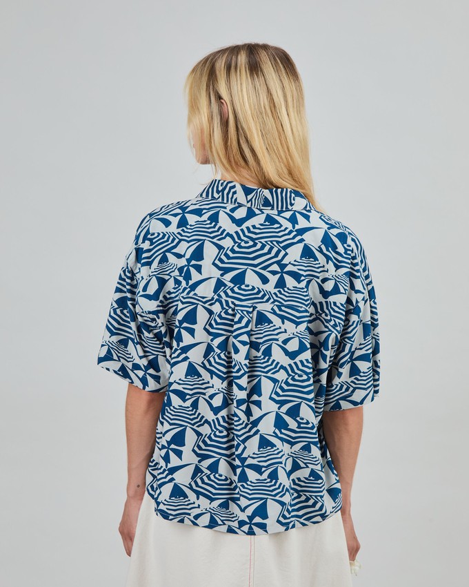 Sombrilla Oversize Cropped Blouse Blue from Brava Fabrics