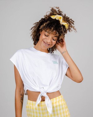 Guapa Knotted Oversized T-Shirt White from Brava Fabrics