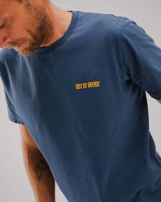 Out of Office Cotton T-shirt Blue via Brava Fabrics
