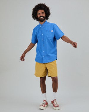 Asis Percales Daisy Checks Boxy Shirt Blue from Brava Fabrics