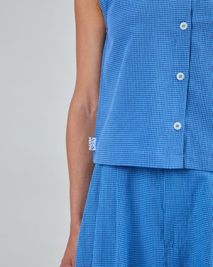 Checks Button Up Blouse Blue from Brava Fabrics