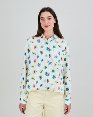 Mini Flower Boxy Blouse Ecru from Brava Fabrics