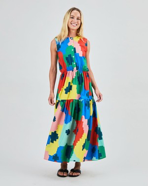 Maxi Flowers Sleeveless Shirt Dress from Brava Fabrics