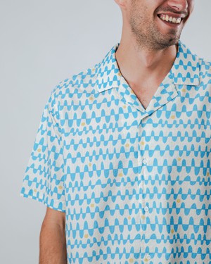 Sunset Aloha Shirt Blue from Brava Fabrics