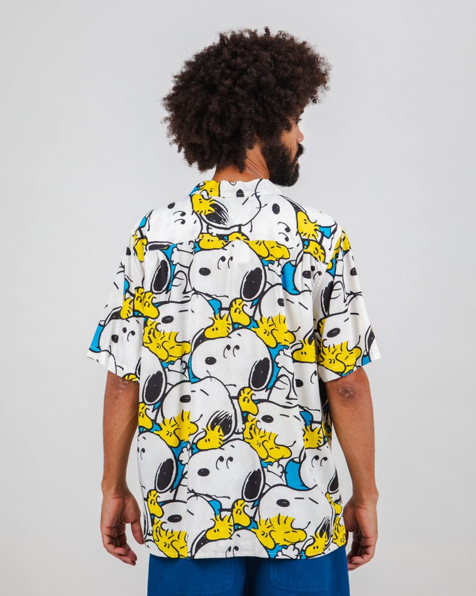 Peanuts Freehugs Aloha Shirt White from Brava Fabrics