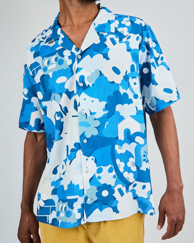 Geco Friends Aloha Shirt Blue from Brava Fabrics