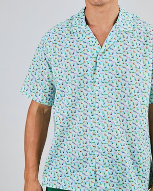 Marbles Aloha Shirt White from Brava Fabrics