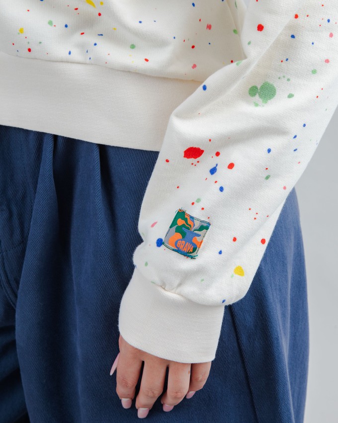Splash Paint Rounded Sweatshirt Ecru from Brava Fabrics
