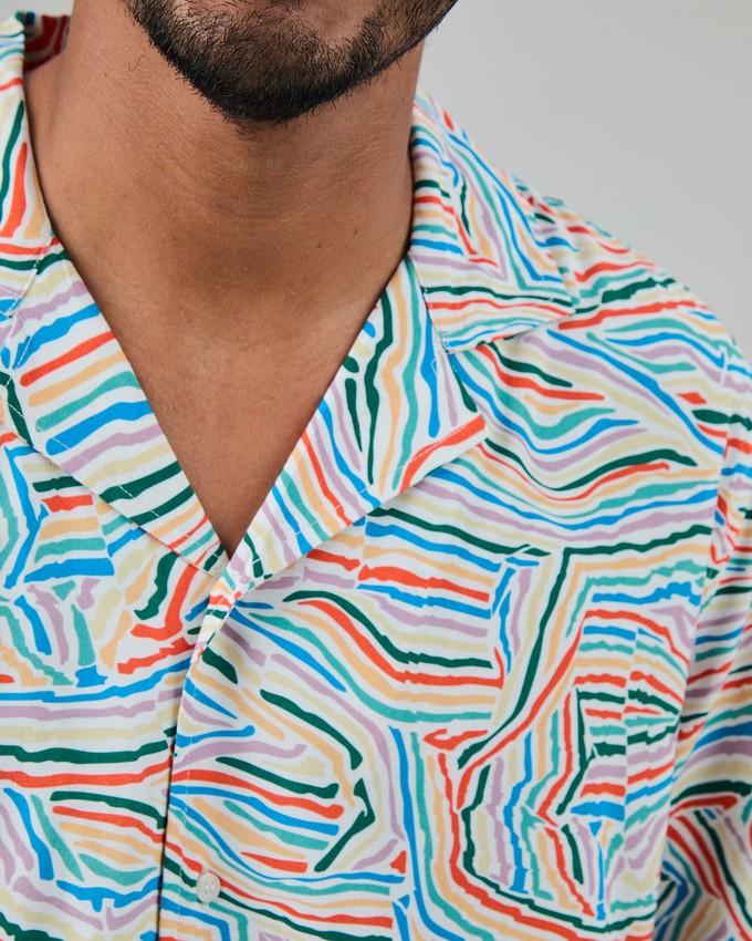 Messy Stripes Aloha Shirt Multicolor from Brava Fabrics