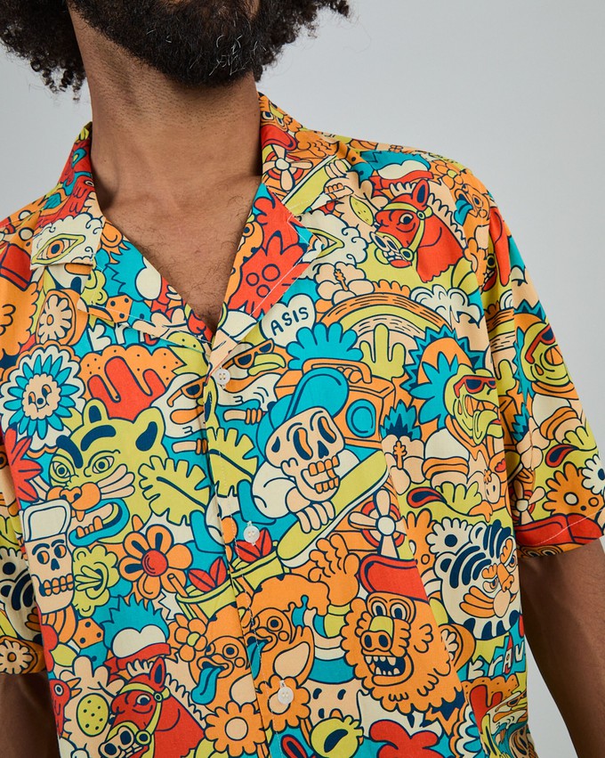 Asis Percales Party Animal Aloha Shirt from Brava Fabrics