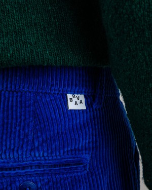 Corduroy Pleated Chino Pants Klein Blue from Brava Fabrics