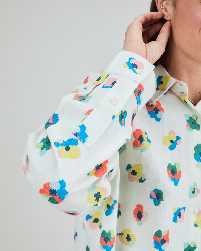 Mini Flower Boxy Blouse Ecru from Brava Fabrics