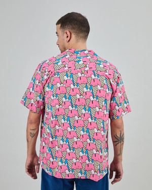 Peanuts Gelato Aloha Shirt Pink from Brava Fabrics