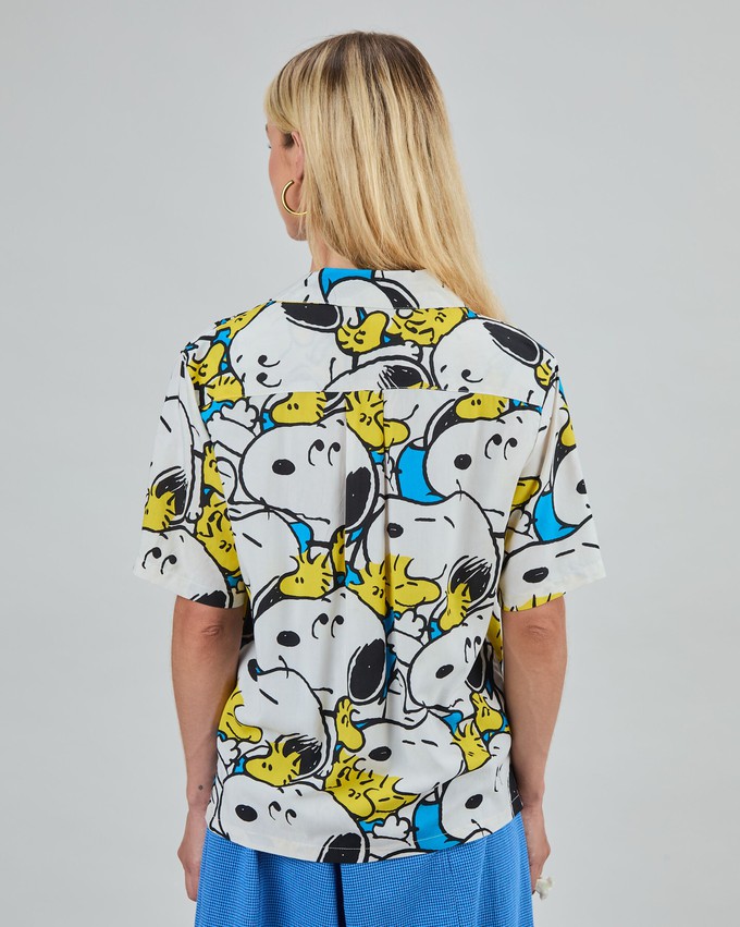 Peanuts Freehugs Aloha Blouse Blue from Brava Fabrics