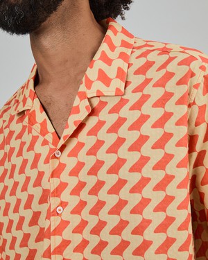 Gum Aloha Shirt Rust Red from Brava Fabrics
