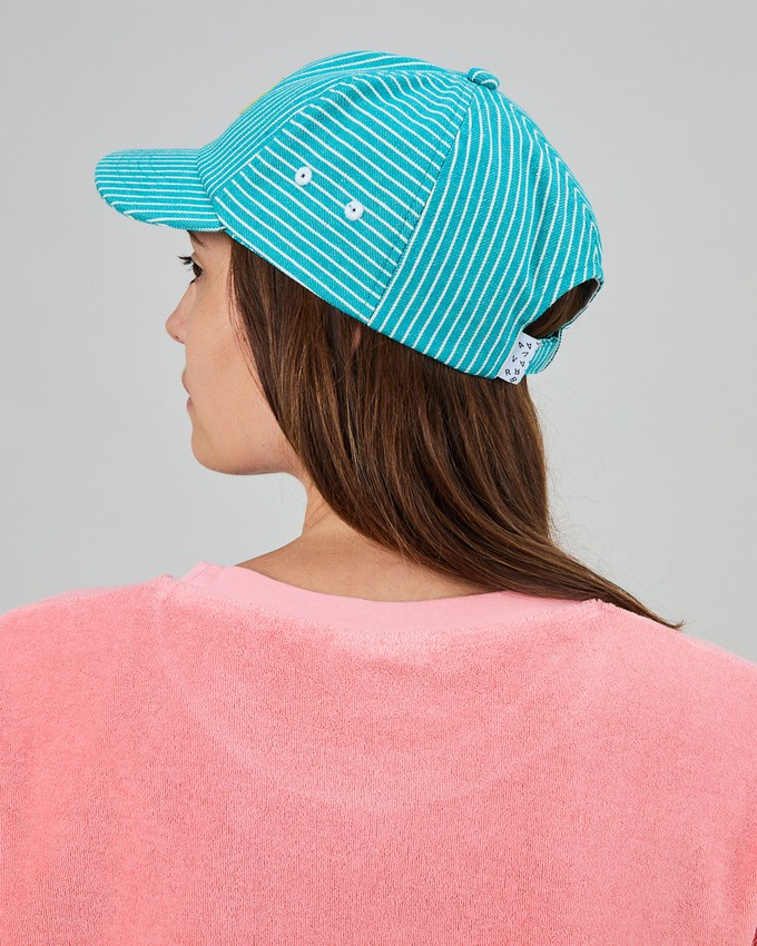 Denim Stripes Pixel Dolphin cap from Brava Fabrics