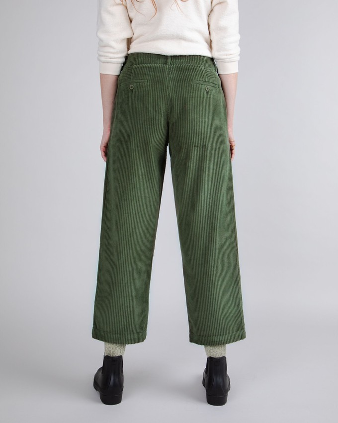 Corduroy Pleated Pants Stone Green from Brava Fabrics