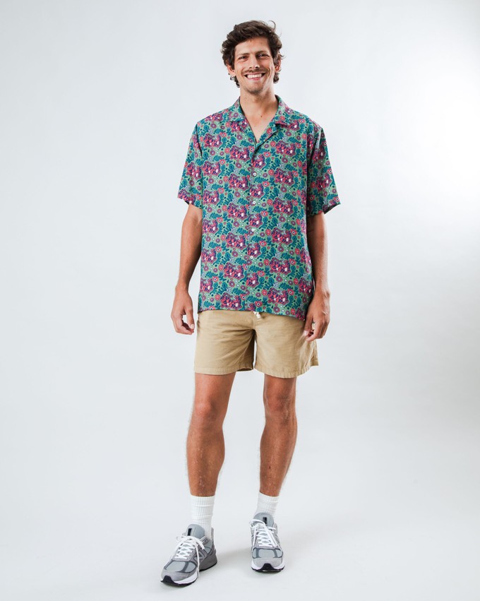 Asis Percales Tigris Aloha Shirt Light Green from Brava Fabrics