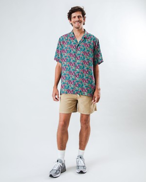 Asis Percales Tigris Aloha Shirt Light Green from Brava Fabrics