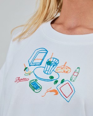 Chiringuito Embroidery Oversize Tee White from Brava Fabrics