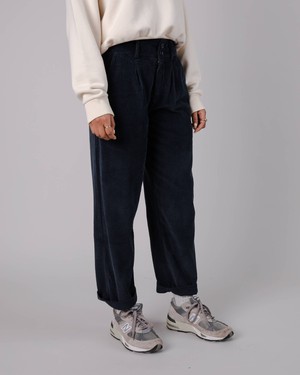 Corduroy Pleated Pants Navy from Brava Fabrics
