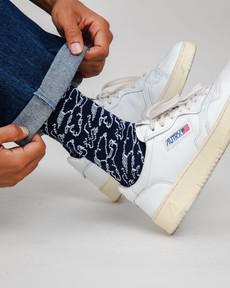 Peanuts Everybody´s in a Hurry Socks Navy via Brava Fabrics