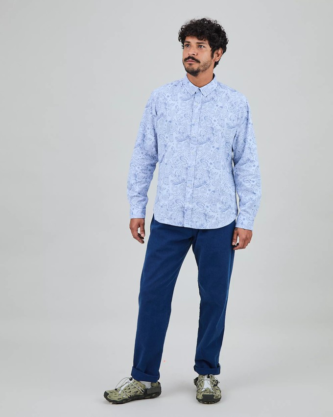Asis Percales Crocodylus Regular Shirt Blue from Brava Fabrics