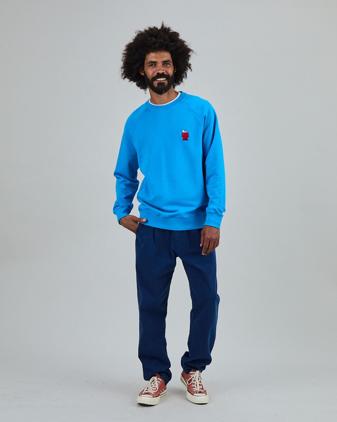 Peanuts Snoopy Doghouse Sweatshirt Blue from Brava Fabrics