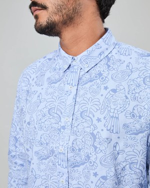Asis Percales Crocodylus Regular Shirt Blue from Brava Fabrics