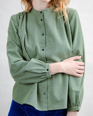 Mini Check Blouse Olive from Brava Fabrics