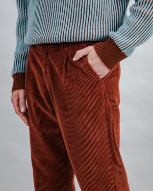 Corduroy Pleated Chino Pants Copper from Brava Fabrics