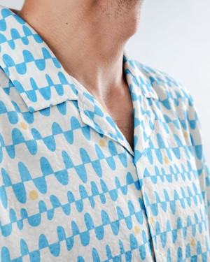 Sunset Aloha Shirt Blue from Brava Fabrics