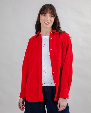 Corduroy Long Overshirt Red from Brava Fabrics